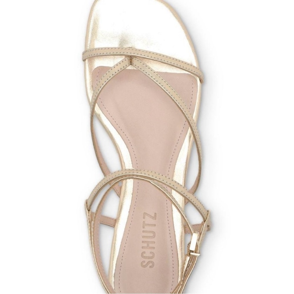 SCHUTZ Aika Platina Gold Sandals 7.5B